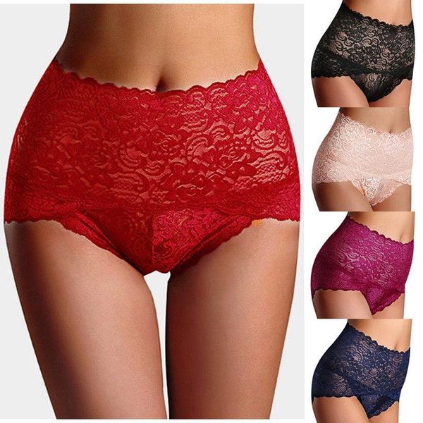 

women's panties women lace floral brief thong high waist knicker underwear ladies hollow out, Black;pink