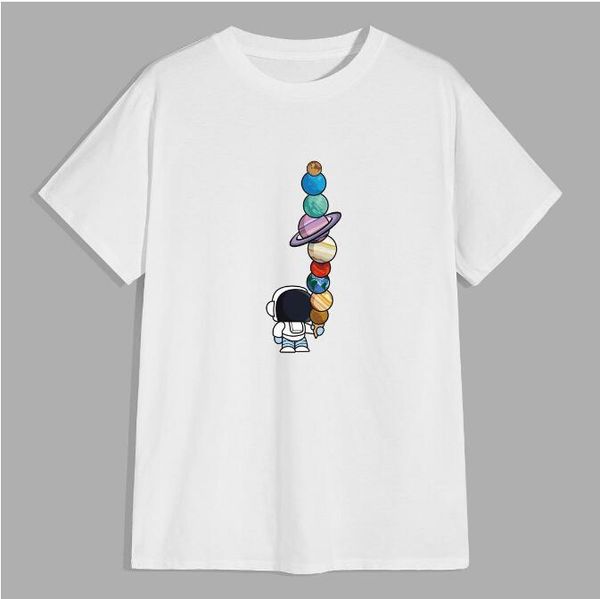 

summer outdoor fashion t shirt casual loose round neck short sleeve pure cotton simple printing mens clothing, Gray;blue