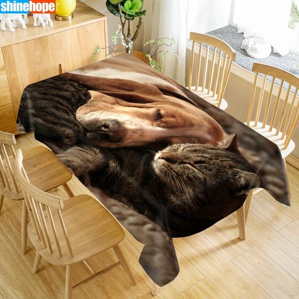 

table cloth customizable 3d basset hound tablecloth christmas dog cat pattern washable thicken rectangular for wedding