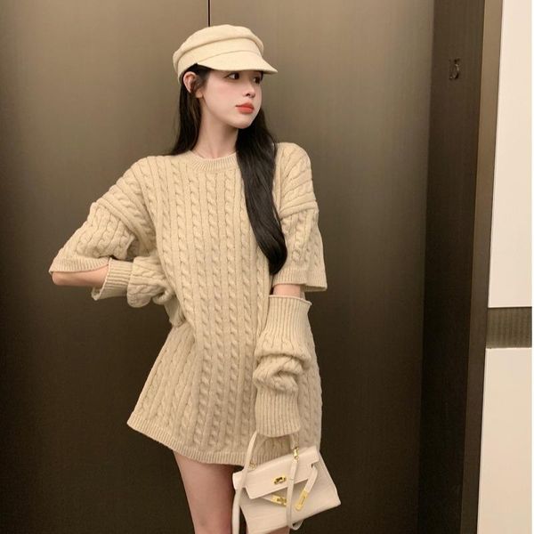 

women's sweaters woman autumn winter loose korean fashion plus size o-neck pullovers knitted female clothing ladies jumpers, White;black