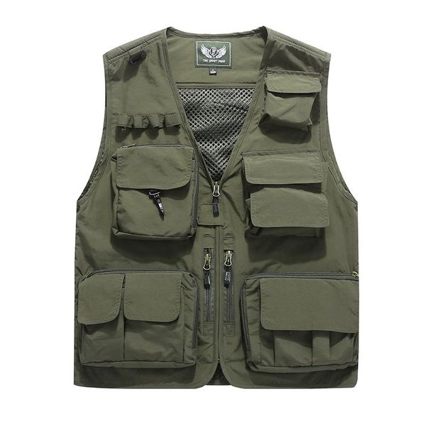 

men's vests vest tactical webbed gear coat summer pographer waistcoat tool many pocket mesh work sleeveless jacket male, Black;white