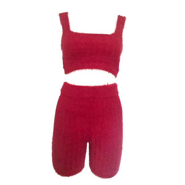 

women's tracksuits 2pcs women summer suit, solid-color woven square-neck tank + high-waist tight shorts outfits for ladies winter warm, Gray