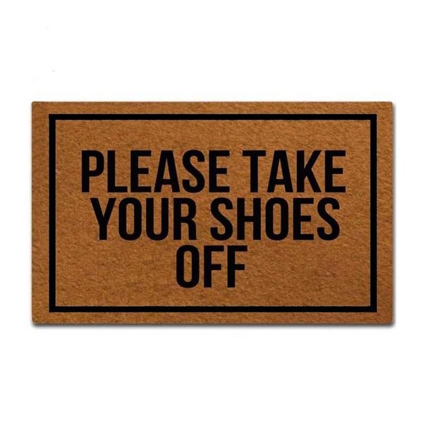 

please take your shoes off - woven outdoor mat design doormat for entrance door funny front indoor rug non slip carpets