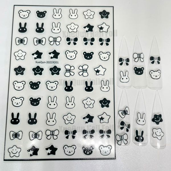 

gift wrap xuequn-20219201black and white bear nail sticker