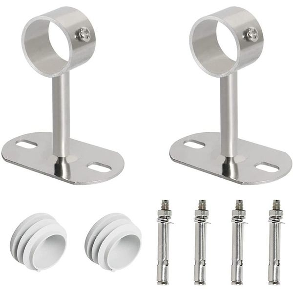 

hangers & racks ceiling-mount bracket, wardrobe pipe rod lever support holder flange socket 2pcs
