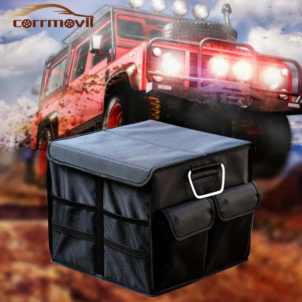 

car organizer large capacity storage case oxford cloth tools bag with partition 36l foldable auto box for trunk