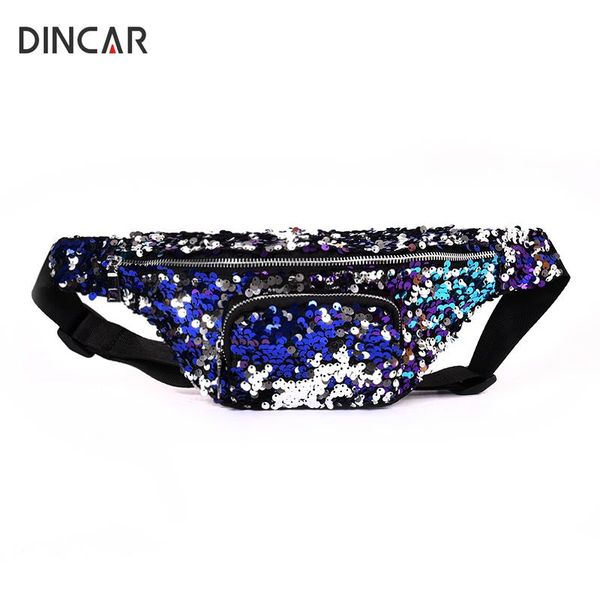 

sequin glitter waist fanny pack bling multifunction belt bag casual women silver shoulder bags