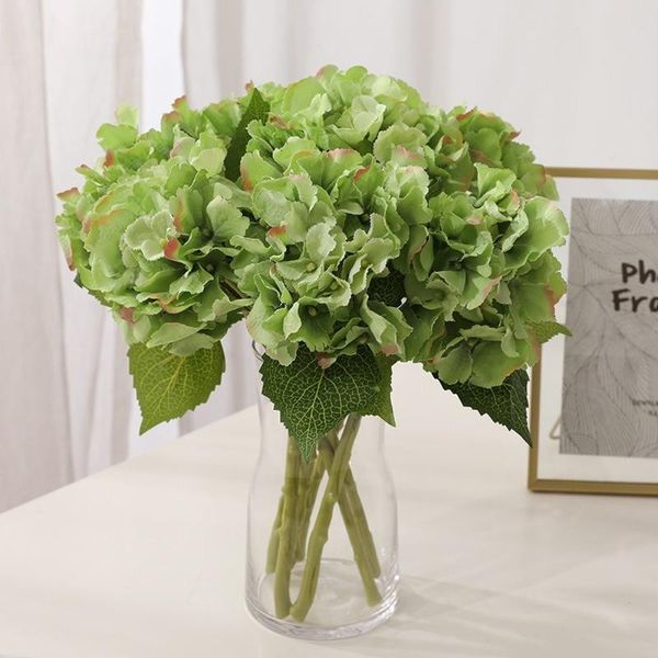 

decorative flowers & wreaths 1pc artificial silk hydrangea flower plastic short branch for arrangement diy fake home garden decor with vase