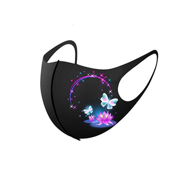 

ice silk printed butterfly washable black classic stereo mask for men and women