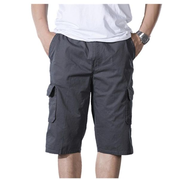 

summer multi-pocket camouflage men shorts casual loose camo knee-length mens cargo army green plus size 5xl 6xl men's, White;black