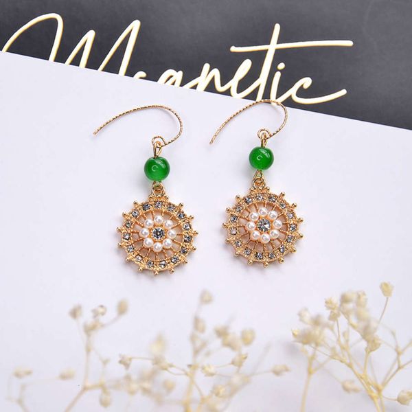 

fashion pearl earrings simple round rudder plate earrings elegant lady popular