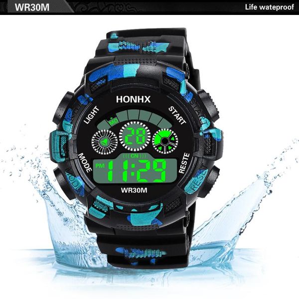 

wristwatches men's watches digital electronic led waterproof male clock 24 hours sports army military gift for men montre homme, Slivery;brown