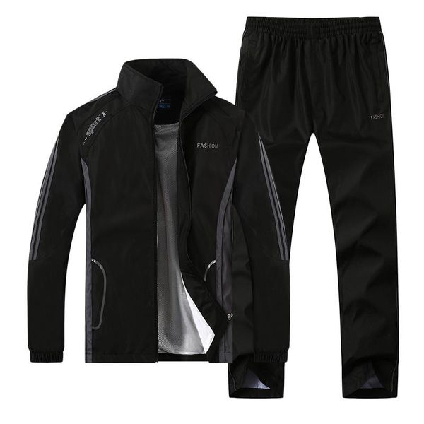 

men's tracksuits tracksuit spring autumn sportswear men sports suit 2 piece sets jacket+pant sweatsuit fashion mens clothing size l-5xl, Gray