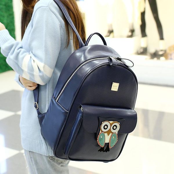 

outdoor bags large-capacity women's bag pu leather college student school travel backpack lightweight computer women