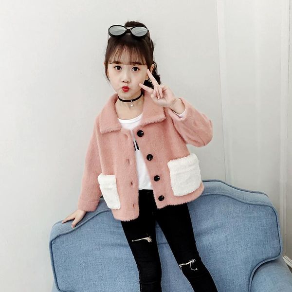 

jackets girls baby's kids coat jacket outwear 2021 warm plus velvet thicken winter autumn buttonsÂ school fleece children's clothes, Blue;gray
