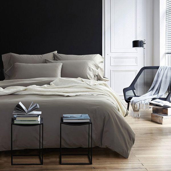 

60 thread count solid color bedding quilt cover pure cotton four piece set