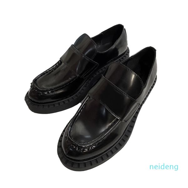 

202 arrival women loafers dress wedding party shoes leather shoe platform sandal fashion business formal loafer social chunky, Black