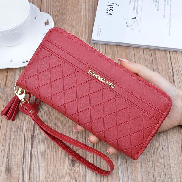 

wallets the 2021 ms wallet zipper flow in long hand su gewen mother high-capacity mobile phone packages, Red;black