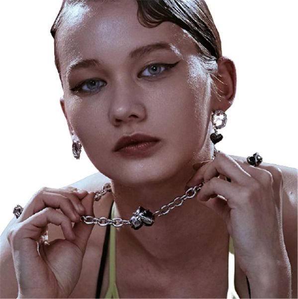 

pendant necklaces 316l stainless steel black thorns love clavicle necklace does not fade hip hop thick chain, Silver