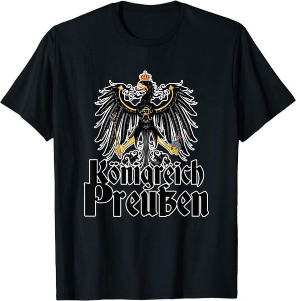 

men's t-shirts koenigreich preussen. prussia kingdom reichsadler eagle emblem t-shirt. summer cotton o-neck short sleeve mens t shirt s, White;black