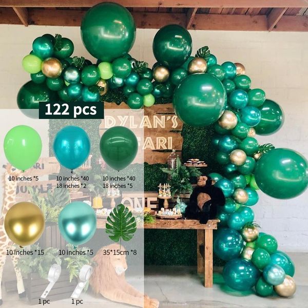 

party decoration 122pcs balloon arch kit garland green chrome balloons pink globos happy birthday decorations wedding baby shower