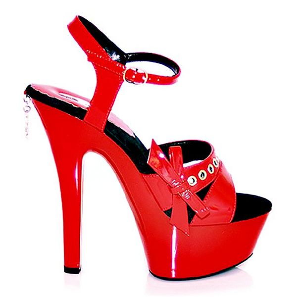 

shoes woman platform sandals design 15cm high heels bow tie metal decor women summer buckle peep toe ladies party, Black