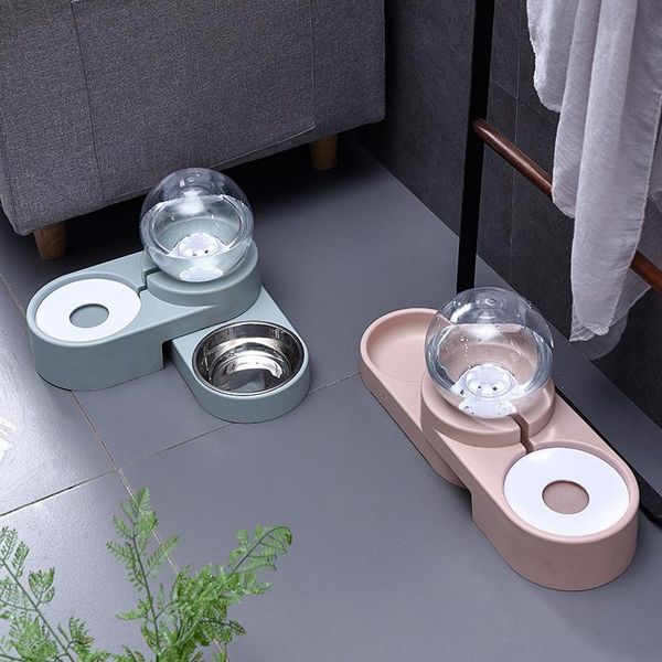 

the cat automatic drinking fountain dog large capacity double bowl non-wet mouth pet supplies bowls & feeders