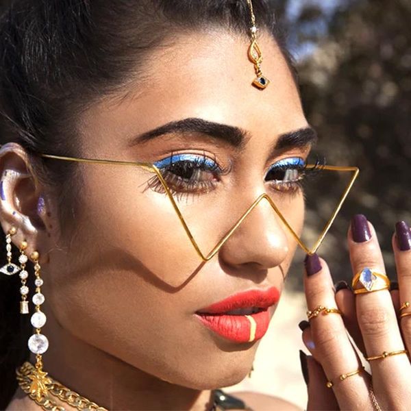 

fashion sunglasses frames rimless diamond women rectangle steampunk eyeglasses crystal vintage rhinestone eyewear decorative glasses, Black