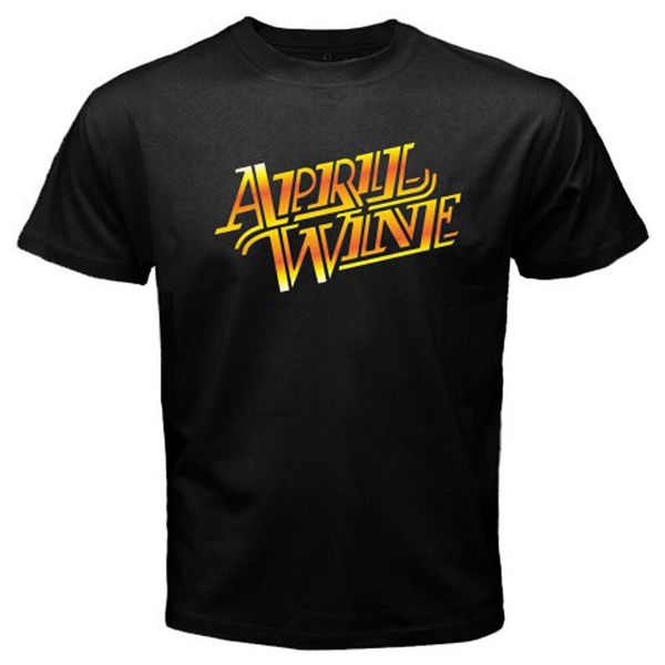 

New April Wine Band Logo Men's Black T-Shirt Size S to 3XL, White;black