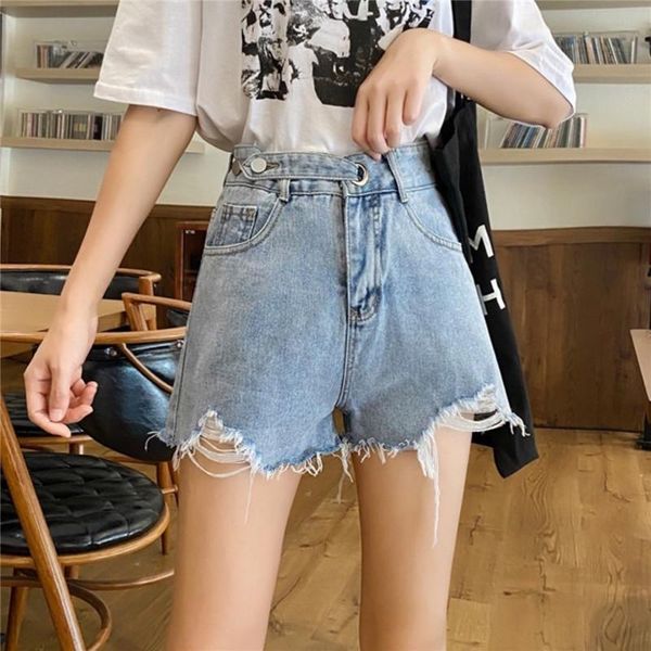 

womens shorts summer korean version women high-waisted design fashion casual ripped denim women's, White;black