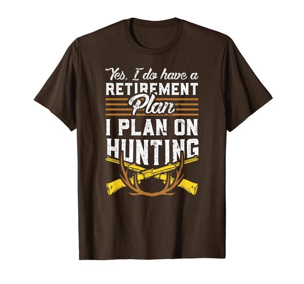 

retirement plan hunting hunter retired gift t-shirt, White;black