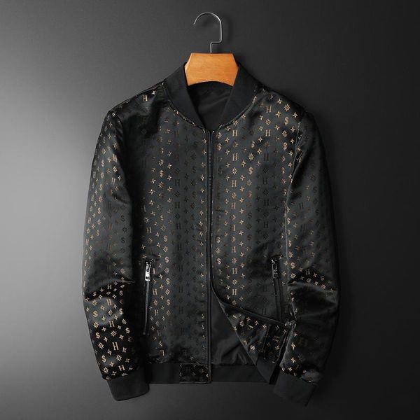 

men's jackets 2021 autumn brand bomber jacket men fashion letter printed casual slim street wear social coat outwear male clothing, Black;brown