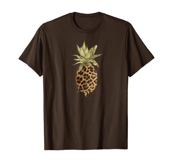 

leopard print pineapple womens gift t shirt, White;black