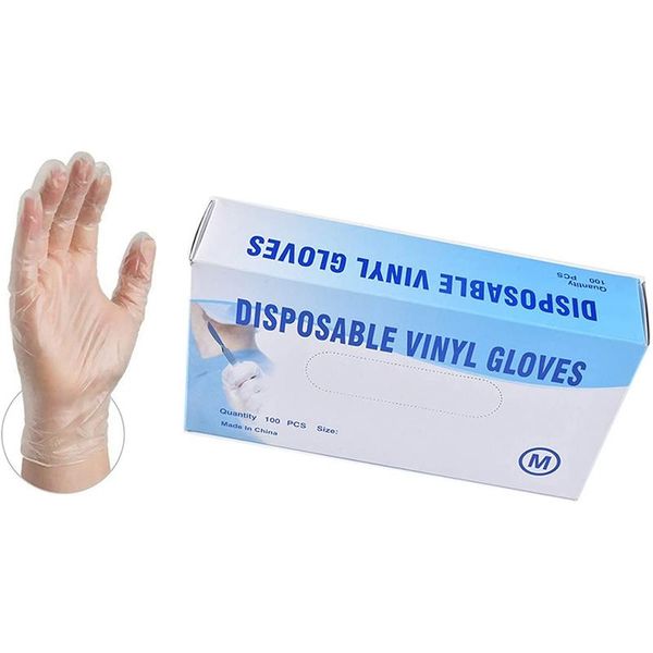 

disposable vinyl gloves powder plastic, clear,allergy latex (600pcs)
