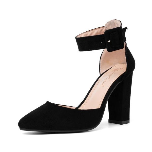

dress shoes women pumps fashion party wedding super square high heel pointed toe red wine ladies size 34-43, Black
