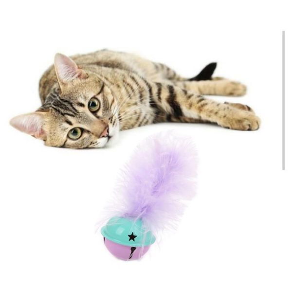 

cat toys durable ball toy with feather interactive squeaky balls exercise for cats