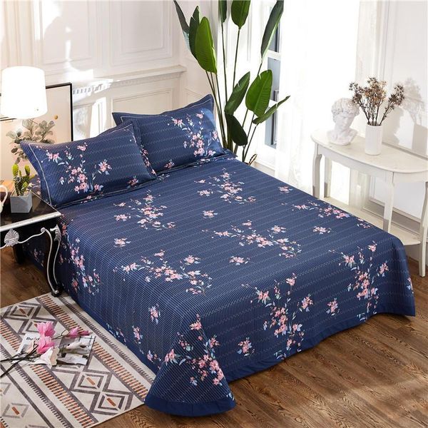 

bedding sets 100% cotton flowers and leaves quilted bed spread coverlet set tatami mat sheet pillowcases sofa cover  king 3pcs size