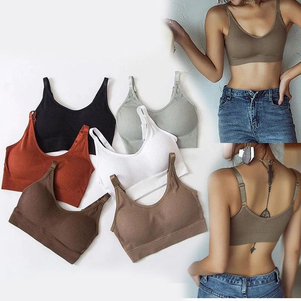 

yoga outfit women sports bras fast dry elastic padded bra solid color fitness sport breathable gym running skeep shockproof push