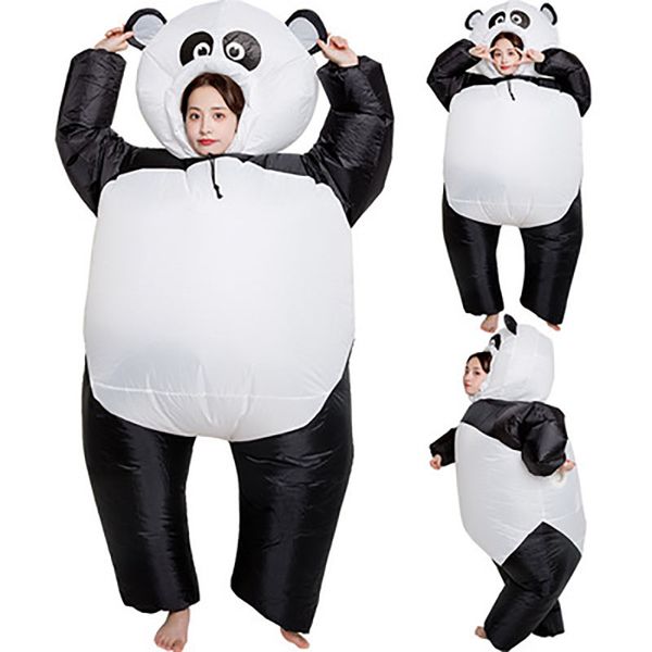 

mascot doll costume inflatable panda costume for women anime bear mascot fancy dress animal milk cattle carnival party hallowee, Red;yellow