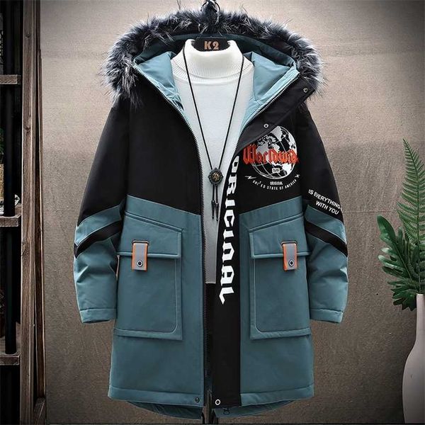 

winter warm jacket youth fashion trend casual coats men cotton padded jackets plus size drop 211214, Black;brown