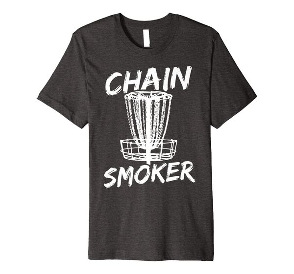 

chain smoker funny disc golf player t-shirt, White;black