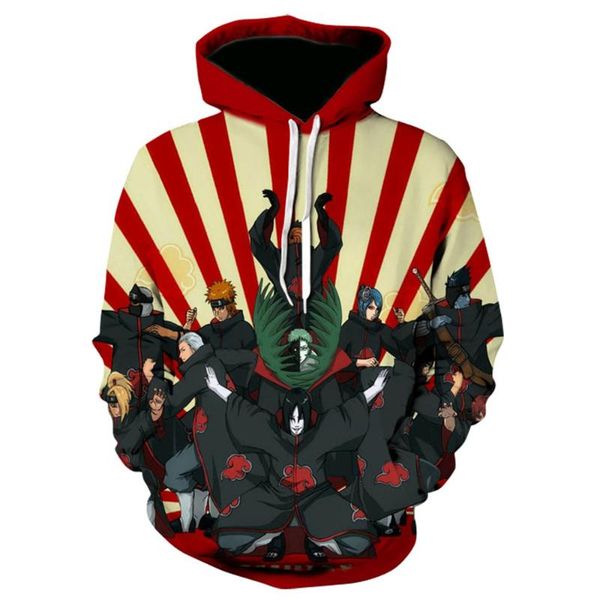 

men's hoodies & sweatshirts spring and women's cartoon animation 3d printing children's fashion round neck harajuku coat, Black