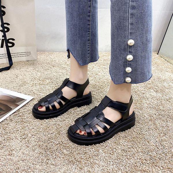 

comfort shoes for women 2021 summer luxury sandals clear heels all-match suit female beige fashion flat high girls black hoo