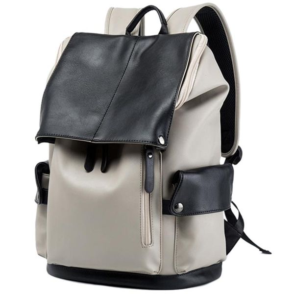 

lapbackpack men's pu leather casual youth large capacity travel bag duffel bags