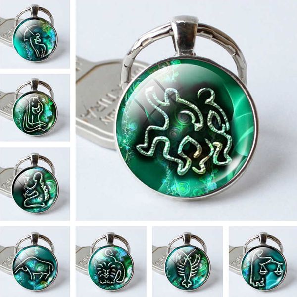 

twelve constellation keychain pendant jewelry gift key rings gskr395 mix order 20 pieces a lot keychains, Silver