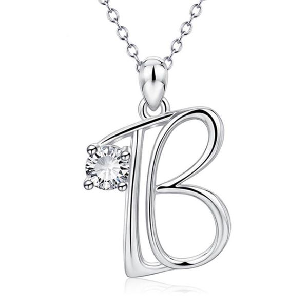 

pendant necklaces minimalist silver color 4 a b x z letter name initial for women/girls long big necklace
