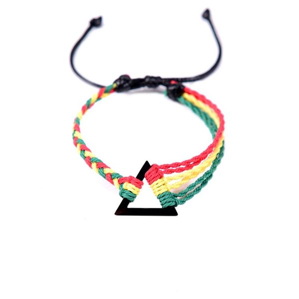 

charm bracelets black stainless steel triange bracelet for women fashion waterproof red yellow rope wrist pulseras men handmade jewelry, Golden;silver