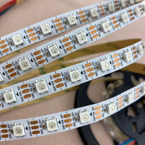 

4m dc5v ws2812b led pixel srip,non-waterproof,60pcs ws2812b/m with 60pixels;white pcb;rgb addressable full color strips