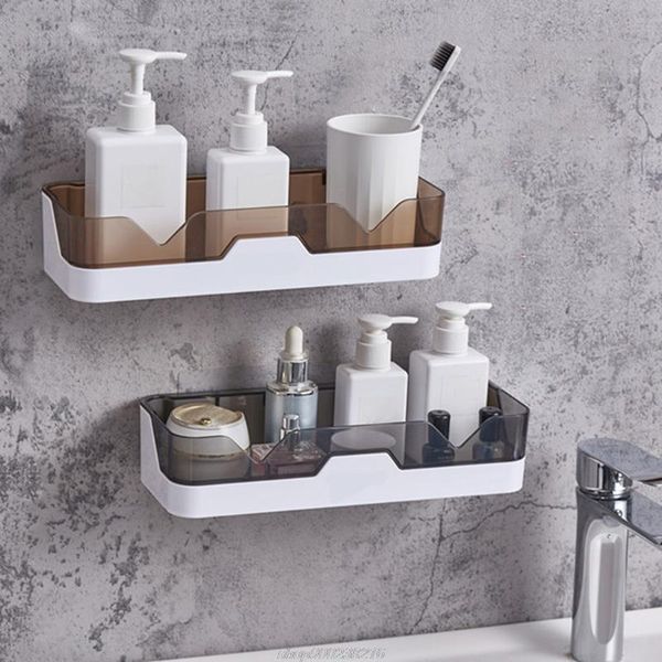 

hooks & rails bathroom shelf organizer shampoo holder rack wall mount kitchen storage basket makeup bath shower jy29 21 dropship