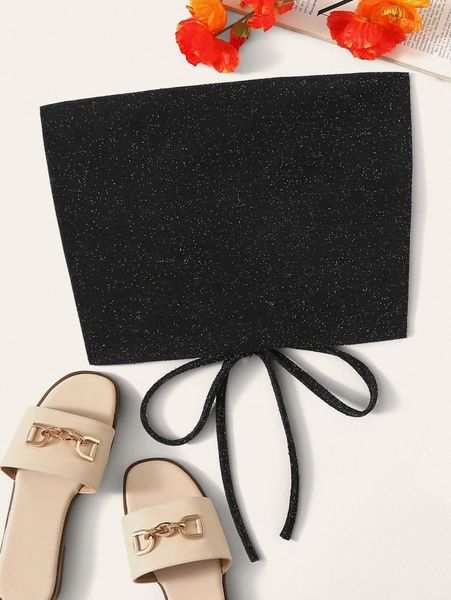 

glittered self-tie cropped tube w8nj#, White